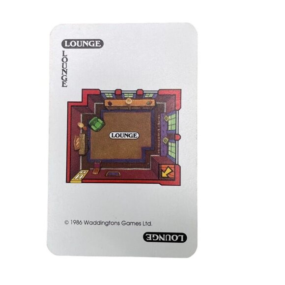 Vintage 1986 Clue Game Replacement Card Lounge Waddingtons Games Ltd - Picture 1 of 2